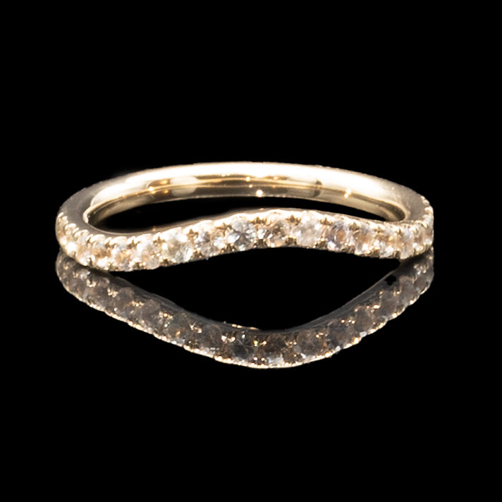 diamond eternity chevron wedding band