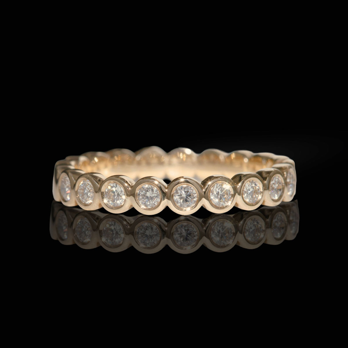 diamond semi bezel eternity ring