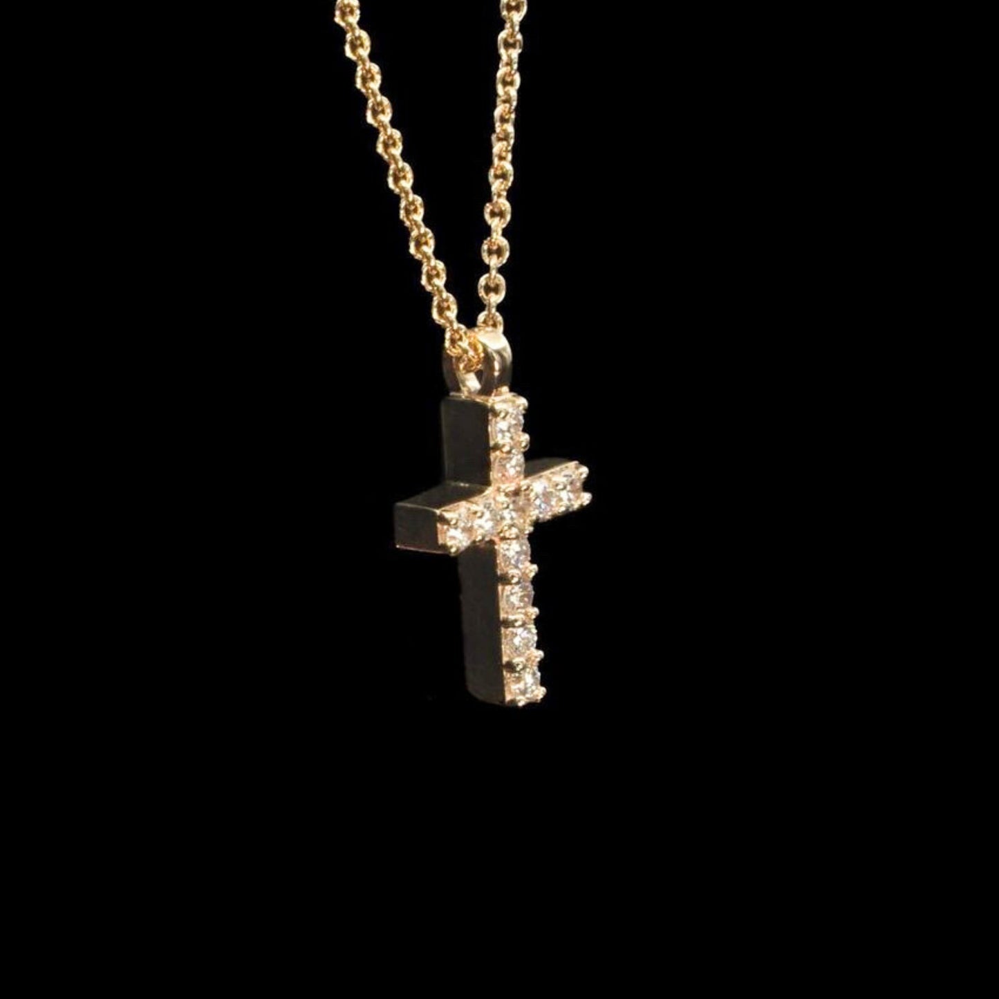 cross with diamonds gold necklace cremation jewelry