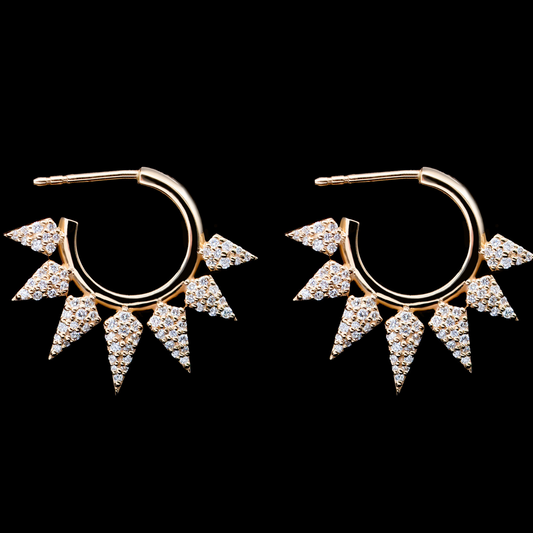 diamond hoop earrings with spikes