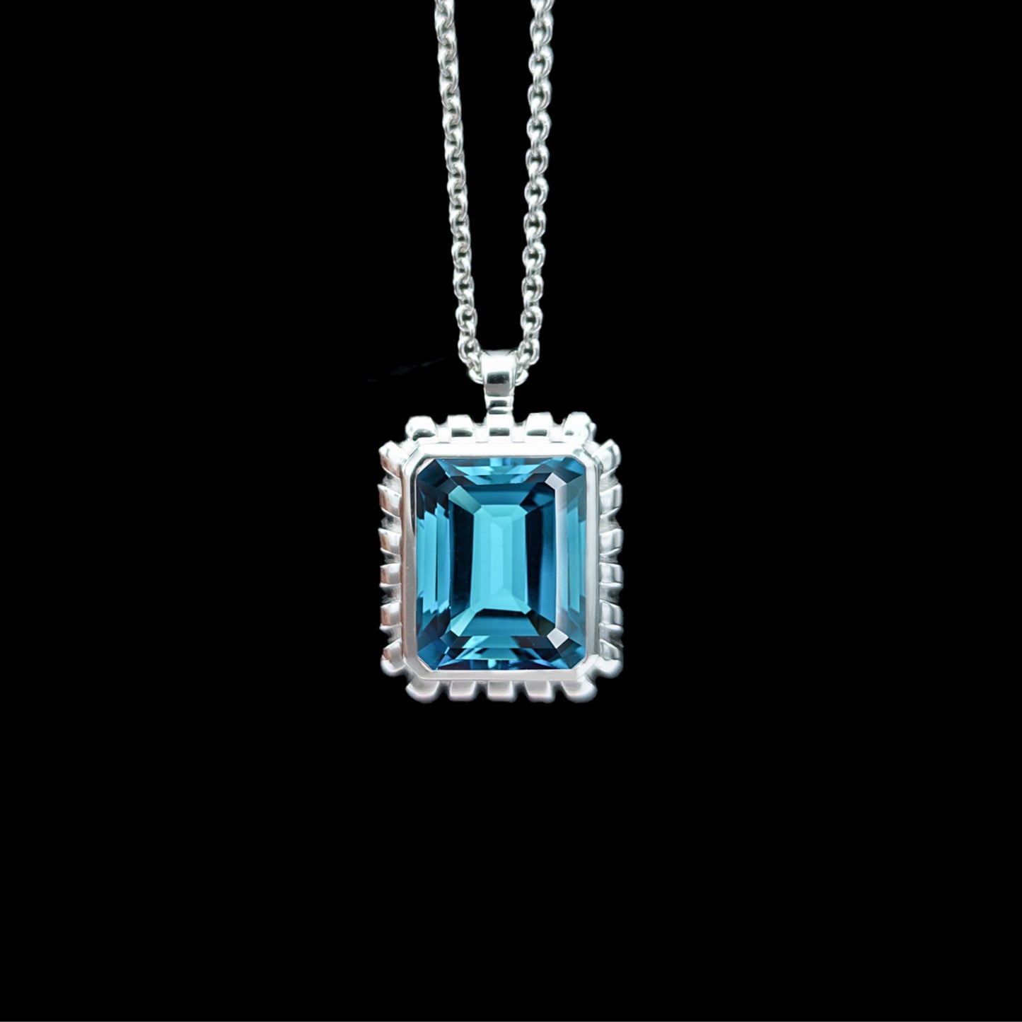 white gold necklace with topaz November birthstone 