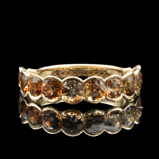 extra large eternity band in gold and andalusite
