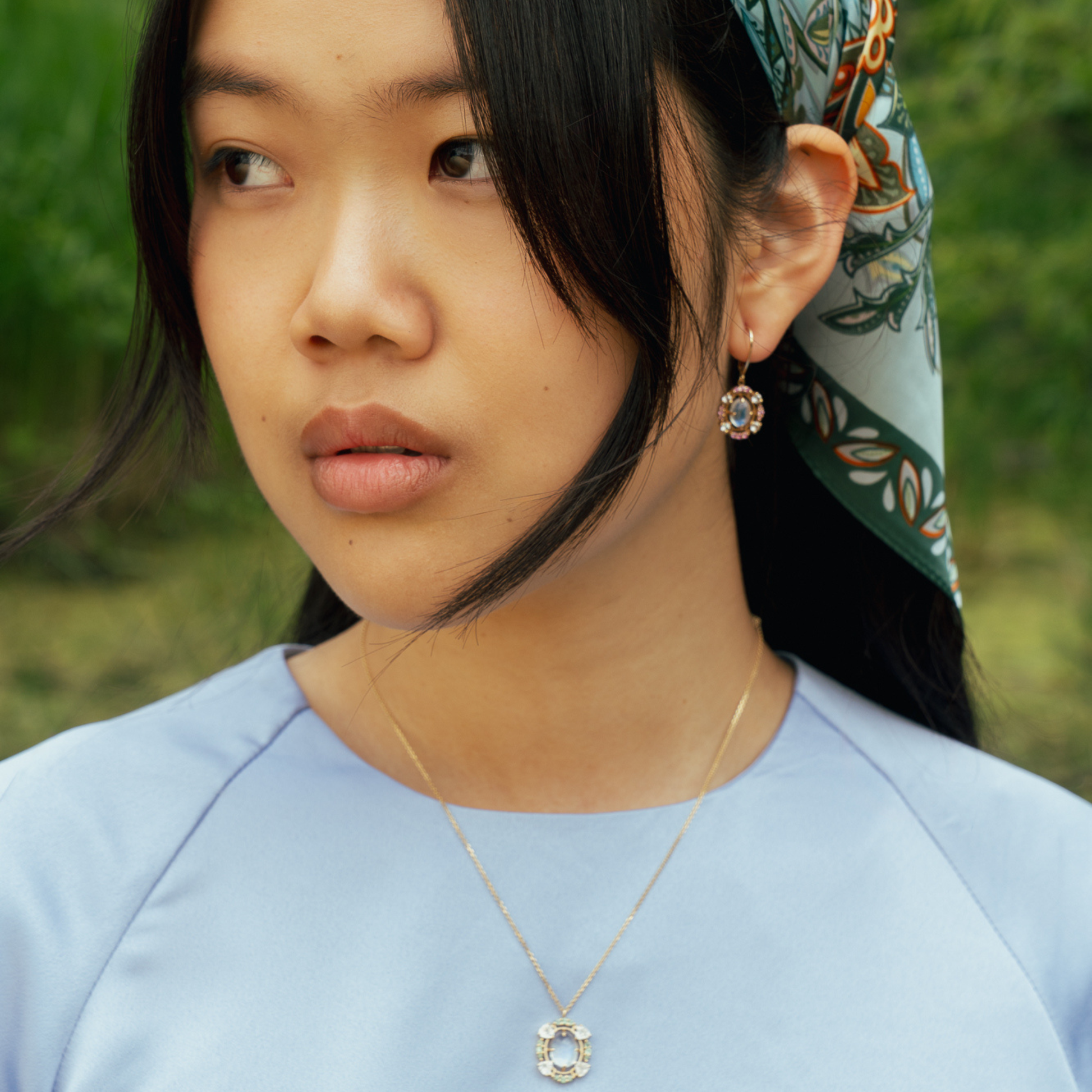 June birthstone earrings made with moonstone and alexandrite