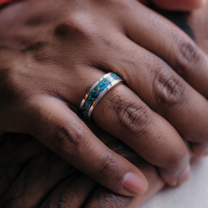 mens memorial keepsake ring with ashes