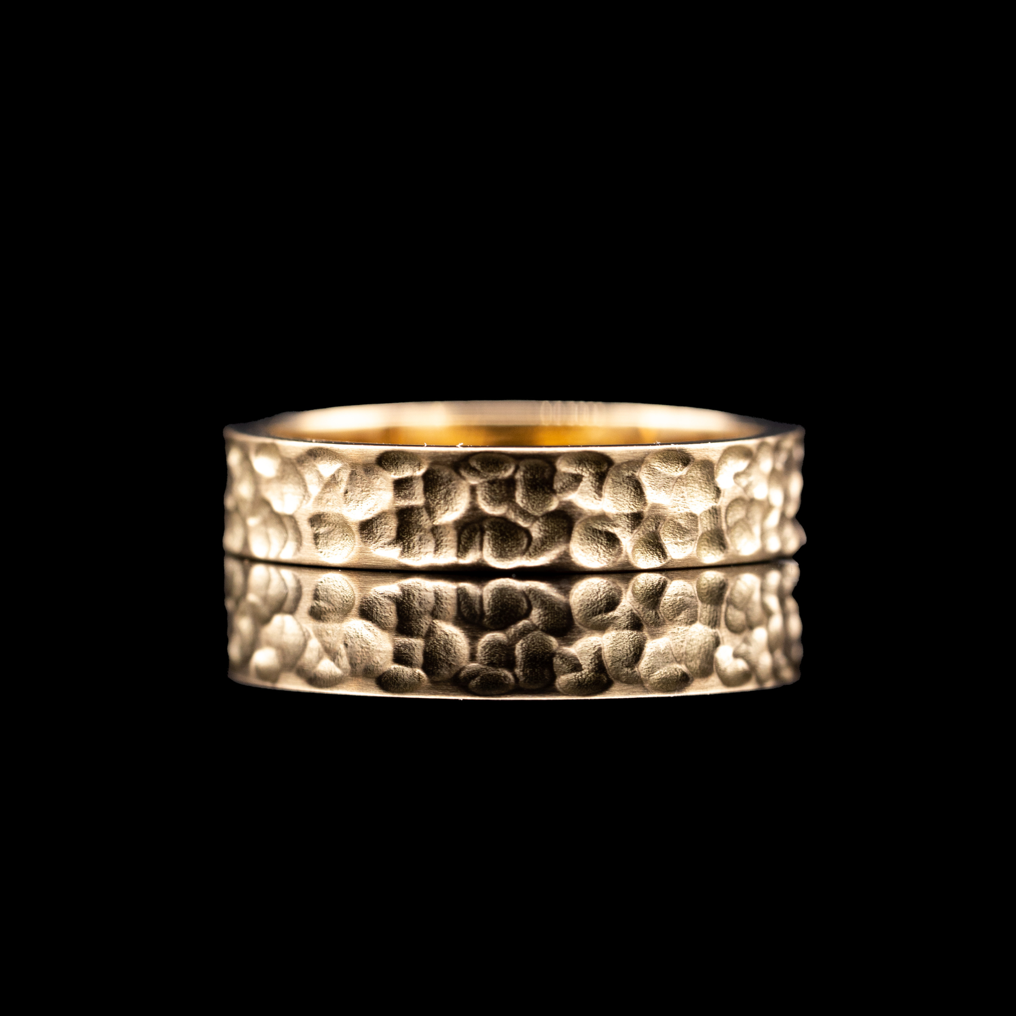 Hammered Men's Wedding Band In Gold – Fine and Flux Jewelry