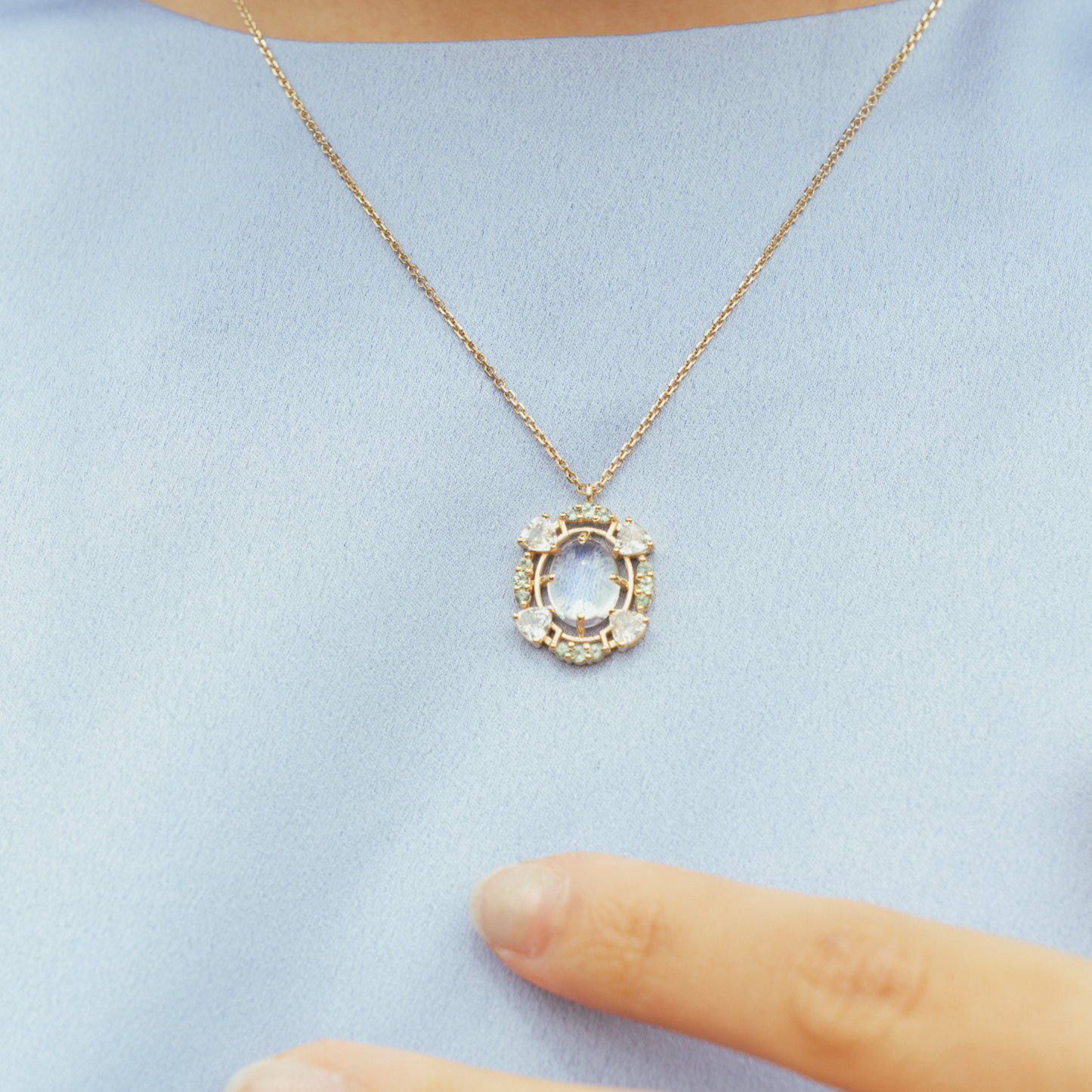 moonstone and alexandrite pendant necklace 