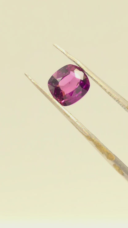1.27ct Wine Colored Sapphire, Cushion Cut, No Heat