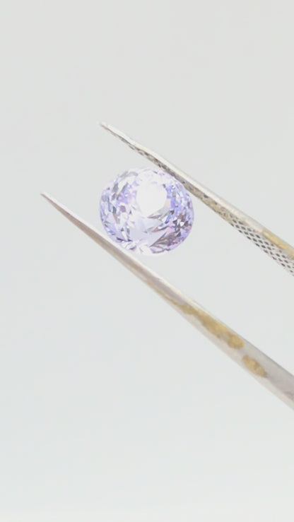 Round lavender sapphire, 3cts gemstone
