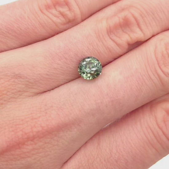 Natural green sapphire round stone over 2cts for sale