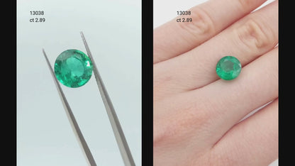 3ct round cut zambian emerald