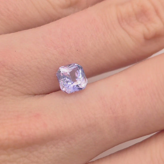 Ascher cut 1.7ct cotton candy bubble gum purple pink sapphire