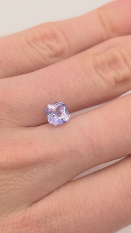Ascher cut 1.7ct cotton candy bubble gum purple pink sapphire