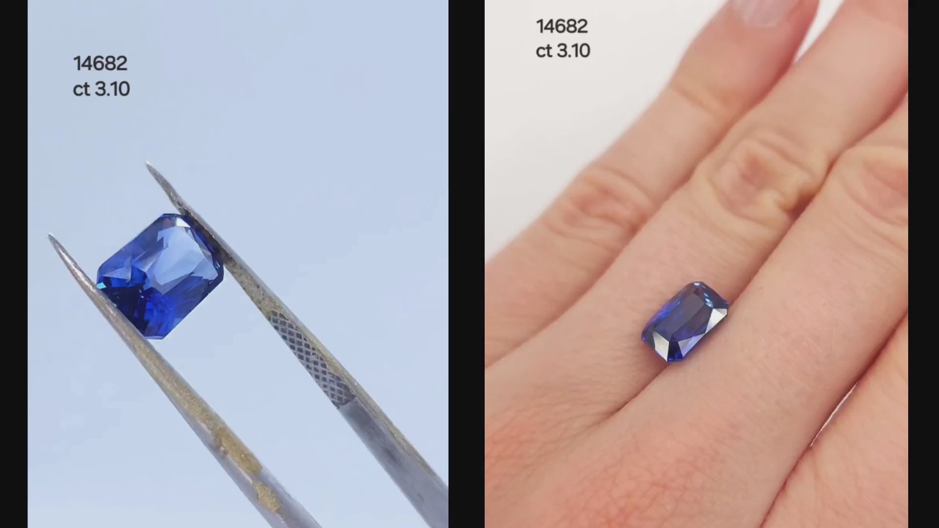 Radiant Cut natural blue sapphire 3 carat 