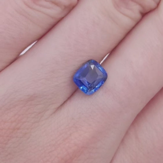 2.02ct royal blue sapphire elongated cushion cut, heat