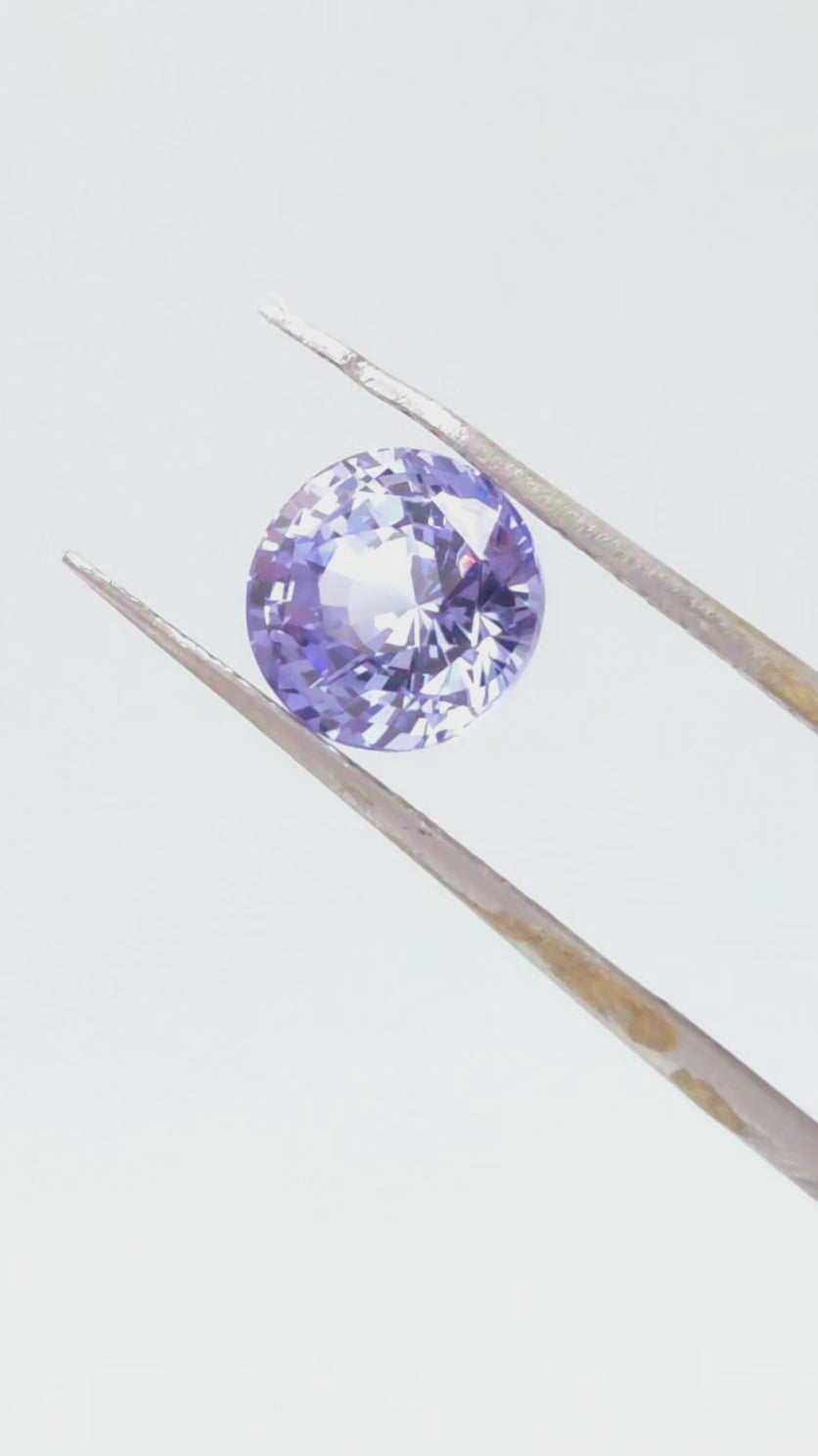 light purple sapphire, no heat natural gemstone