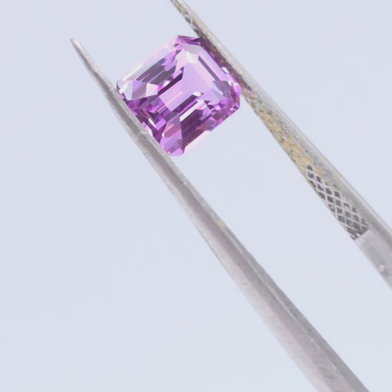 Pink purple emerald cut sapphire loose gemstone for sale, 1.5cts