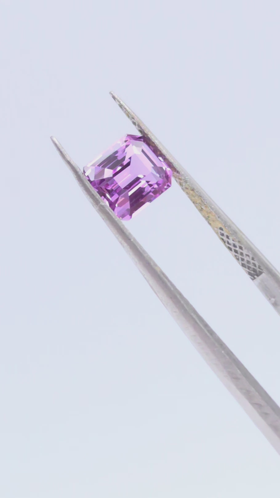Pink purple emerald cut sapphire loose gemstone for sale, 1.5cts