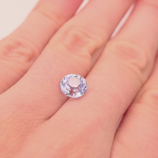 purple sapphire stone for engagement ring, lavender color, round