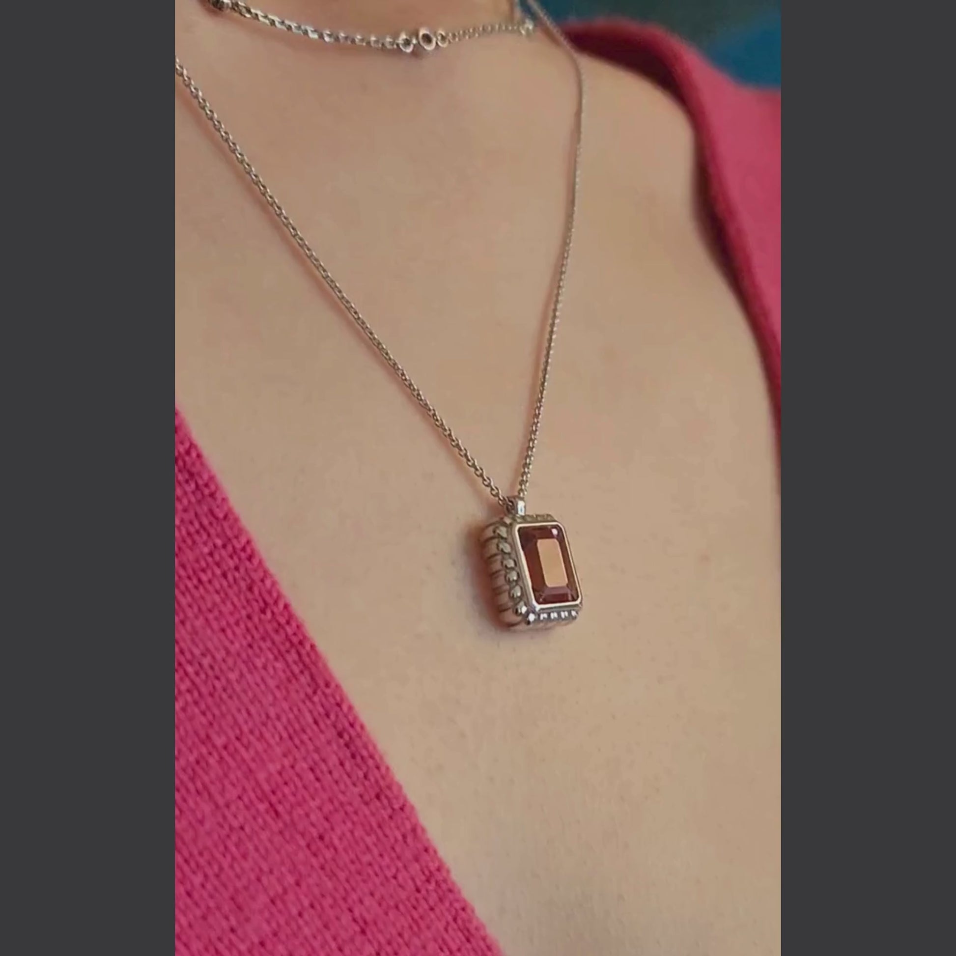 tourmaline emerald cut pendant necklace october birthstone