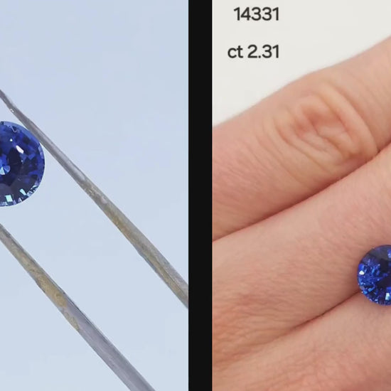 2.31 carat natural blue round cut sapphire