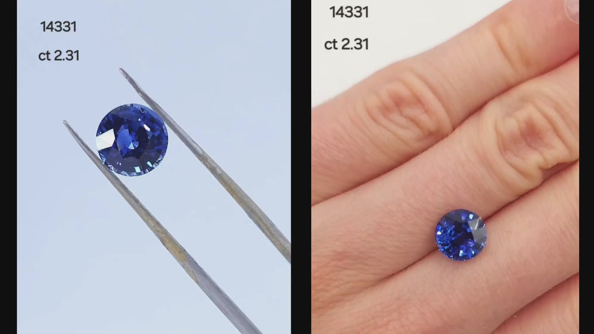 2.31 carat natural blue round cut sapphire