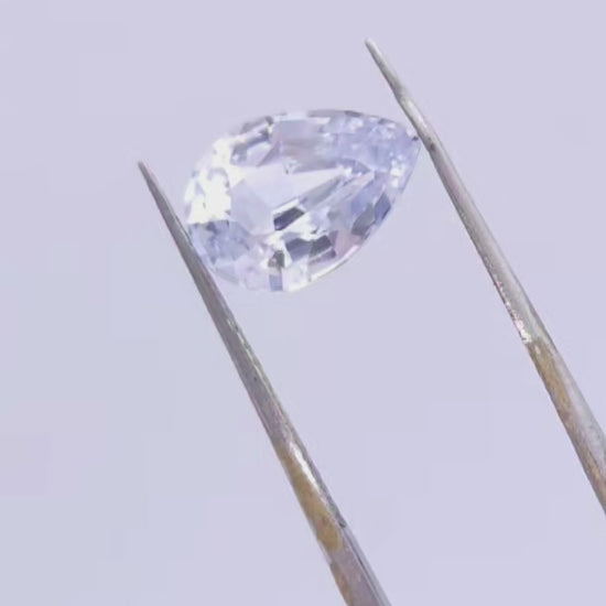 Pear cut light silver sapphire no heat, loose gemstones for sale