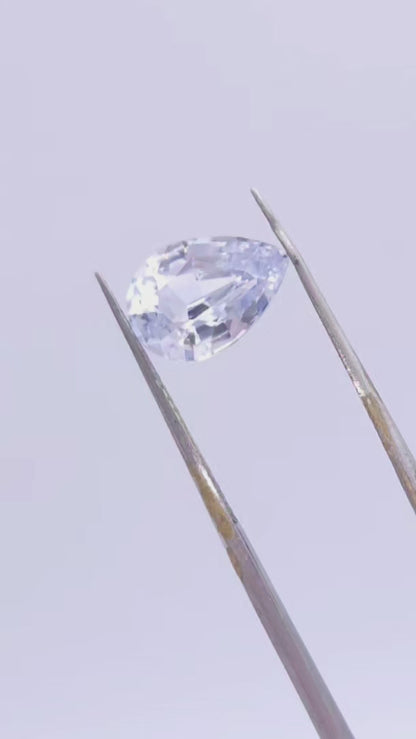Pear cut light silver sapphire no heat, loose gemstones for sale