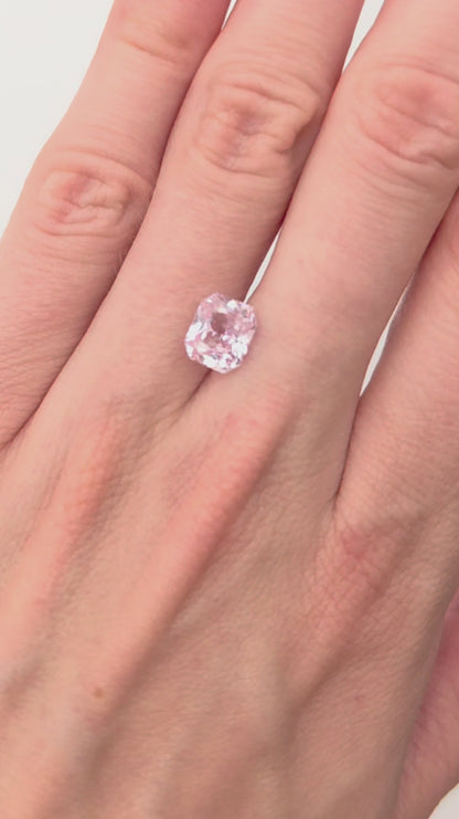 2.68ct Light Pink-Peach Sapphire, Radiant Cut, No Heat