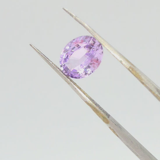 2.1ct Lavender sapphire, oval cut gemstone, purple with slight pink undertones