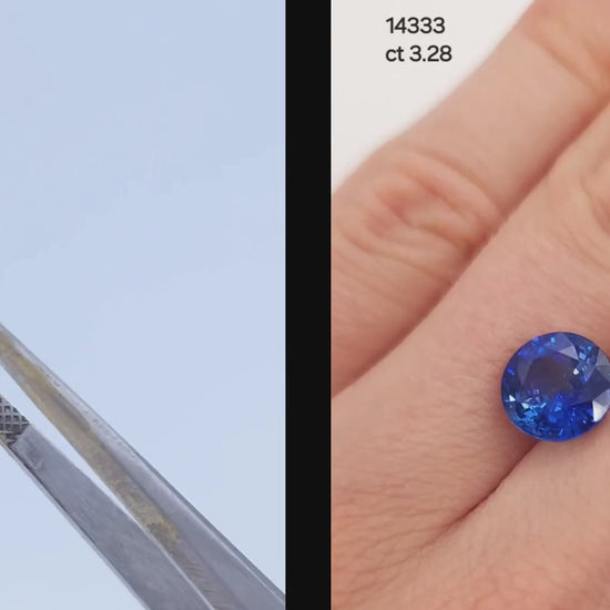 natural gemstones medium blue sapphire 3 carat round cut 