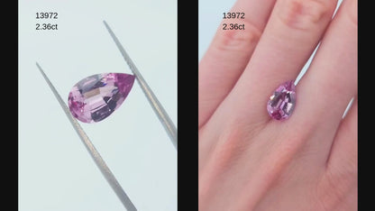 pear cut pink color shift garnet gemstone for sale
