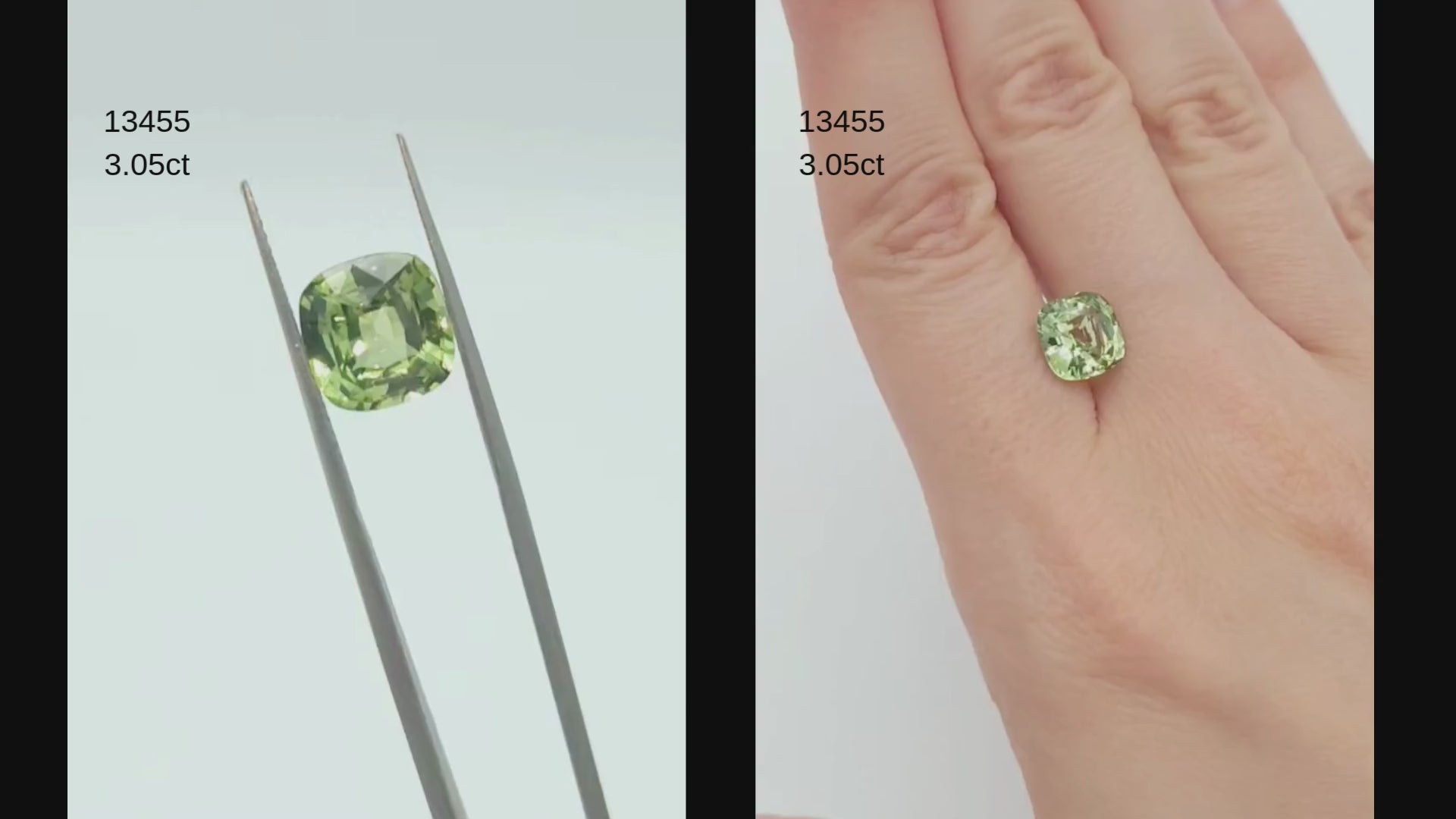 green sapphire cushion cut 3 carats