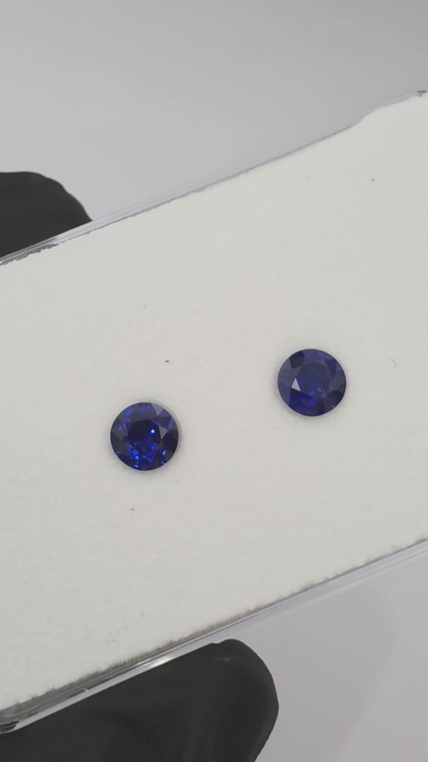 natural royal blue sapphire pair of round gemstones