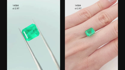 emerald cut emerald gemstone 2.97ct columbian