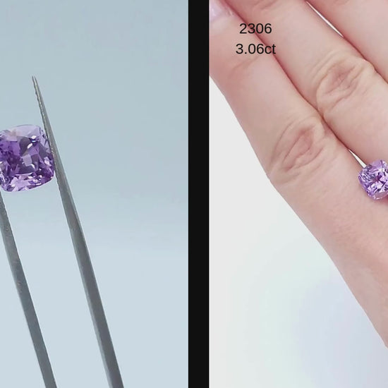 purple sapphire cushion cut gemstone