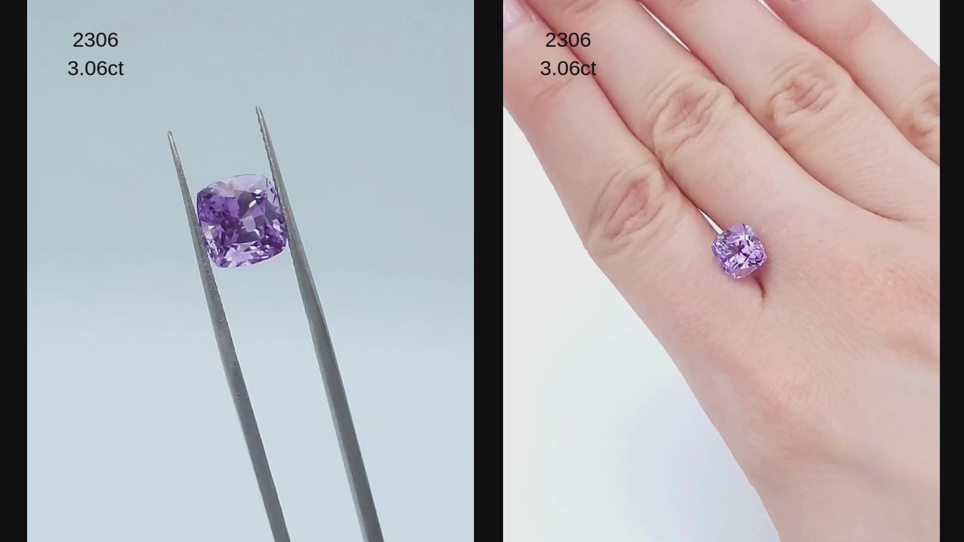 purple sapphire cushion cut gemstone