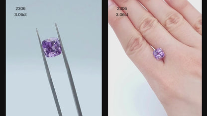 purple sapphire cushion cut gemstone