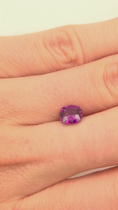1.27ct violet wine colored sapphire, loose gemstone natural no heat