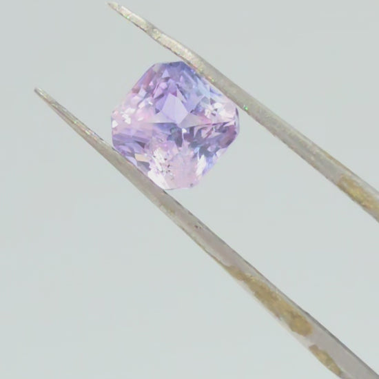 bi-colored pink and purple cotton candy sapphire ascher cut