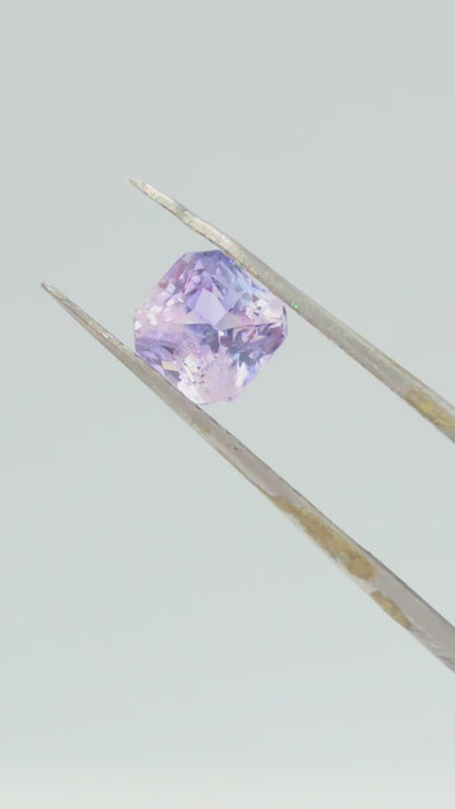 bi-colored pink and purple cotton candy sapphire ascher cut