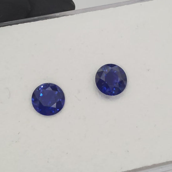 2.42ct sapphire pair, royal blue stones for sale, loose