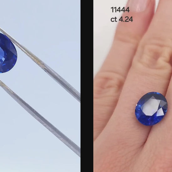 natural blue sapphire gemstones 4 carat oval cut