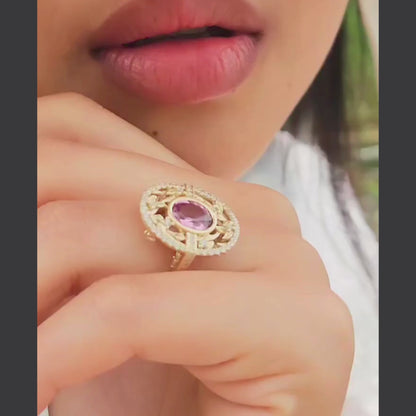 floral shield art deco style engagement ring 
