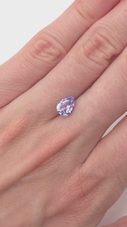 light purply pink pear cut sapphire 2cts for sale or engagement ring