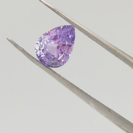 Pear cut purple sapphire 2cts, natural stone, no heat
