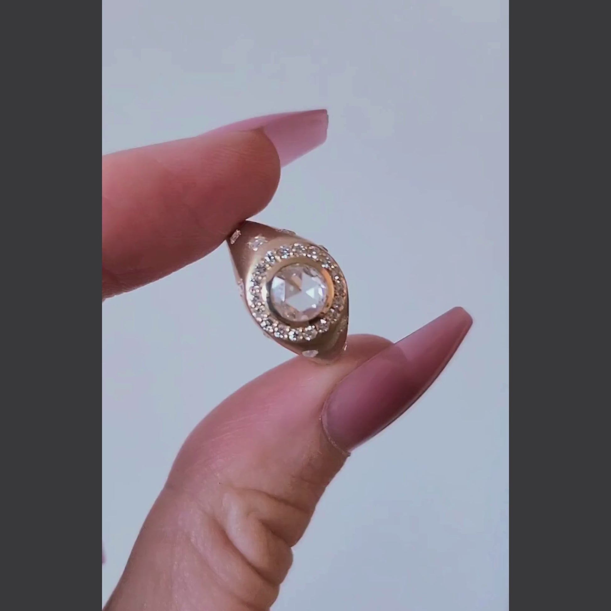 Classic Old Mine Diamond with 14k Gold