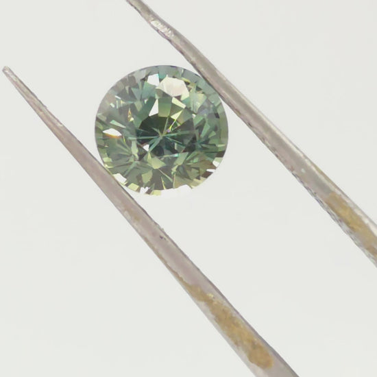 Green, teal sapphire, round gemstone for ring