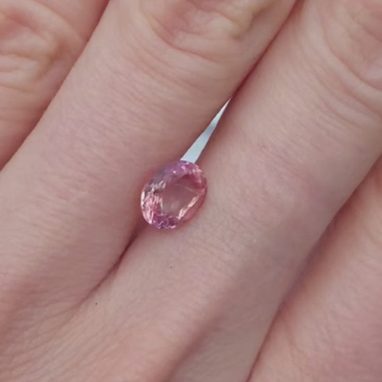 rare padparadscha sapphire, oval cut no heat
