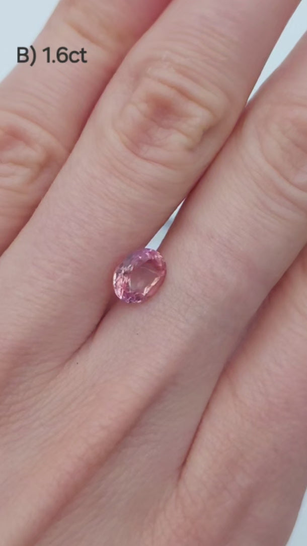 rare padparadscha sapphire, oval cut no heat