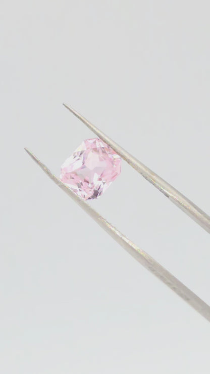 2.68ct Light Pink-Peach Sapphire, Radiant Cut, No Heat